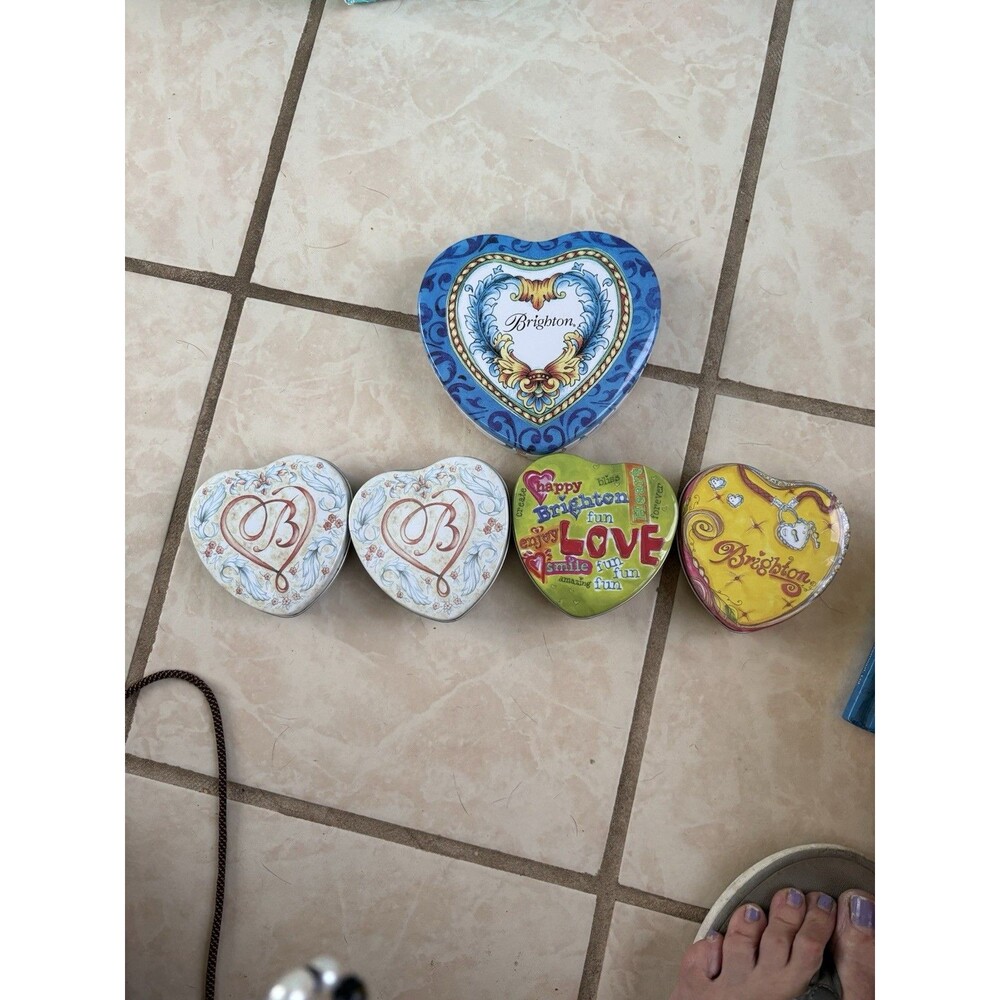 Lot Of 5 Empty Brighton Jewelry Tins